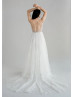 Scoop Neck Ivory Lace Lightweight Wedding Dress